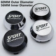 Cache-Moyeux Universels Édition Sport 60mm Noir Argent