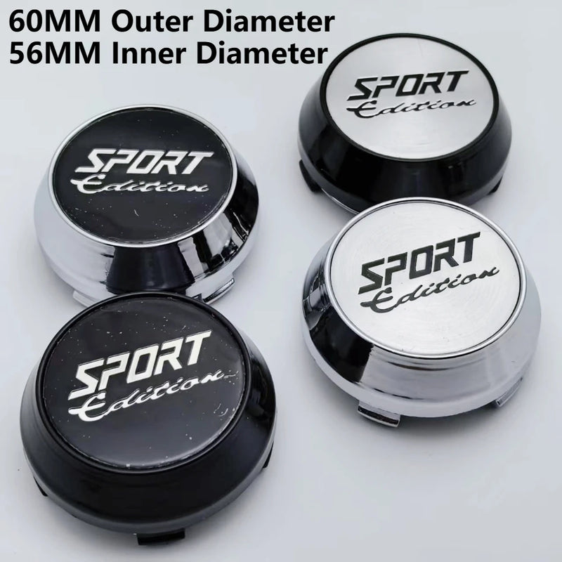 Cache-Moyeux Universels Édition Sport 60mm Noir Argent