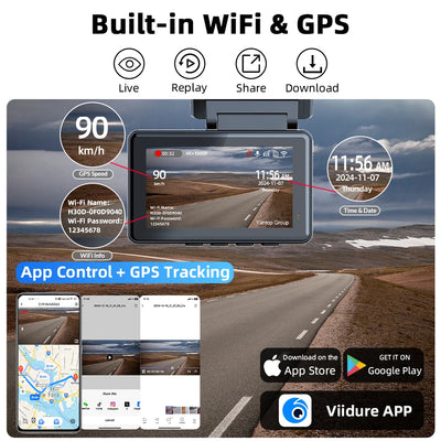 Dashcam E-ACE B46P 4K Double Objectif GPS WiFi