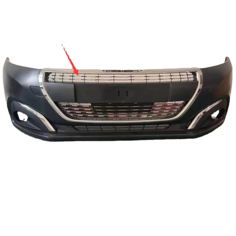 Calandre Peugeot 208 2014-2023 Grille Centrale de Pare-Chocs Avant avec Cadre Chromé, ABS
