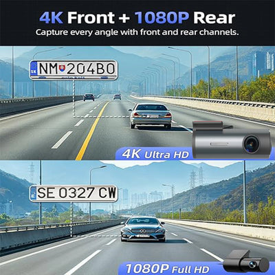 Dashcam 4K Double Objectif GPS WiFi Vision Nocturne