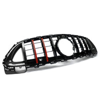 Calandre Panamericana Mercedes Classe C W206 2021-2023 Noir Brillant Barres Rouges Look Carbone