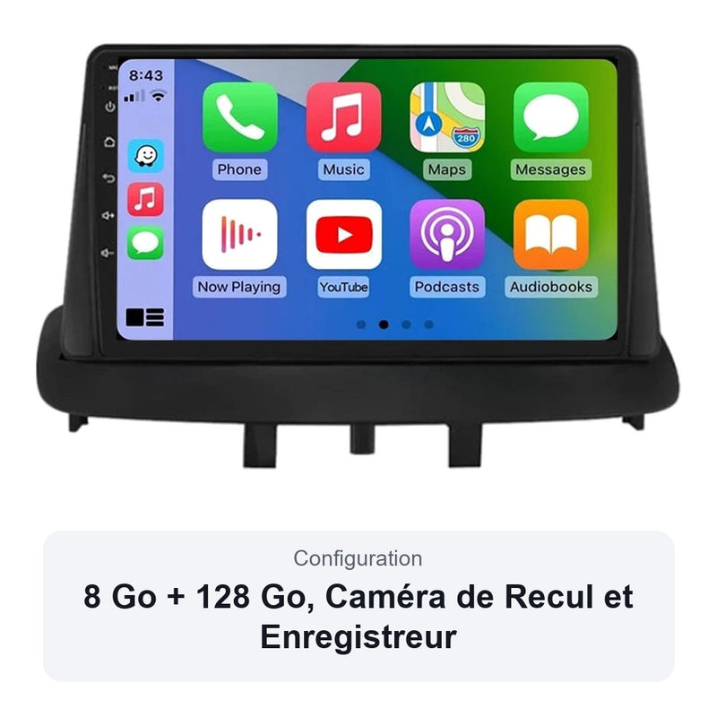 Autoradio CarPlay Renault Mégane 3 2008-2014 Écran QLED
