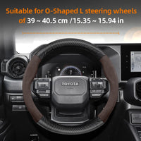 Couvre Volant Toyota Yaris, Corolla, C-HR, RAV4, Hilux, Aygo en Daim et Carbone, Tailles S, M et L