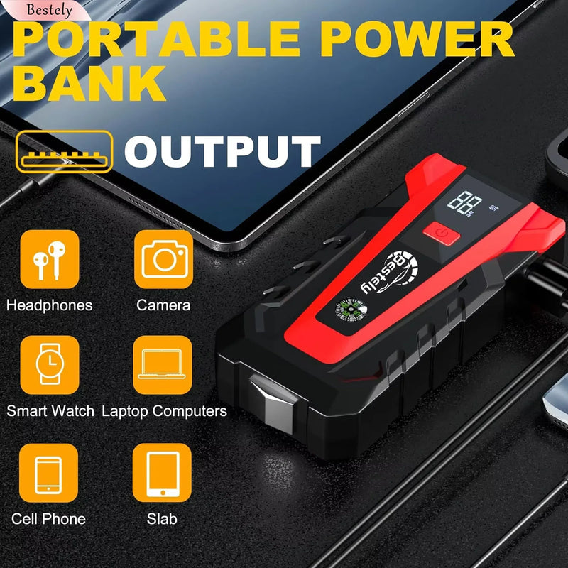 Démarreur de Batterie Portable 3000A 12V Câble 3 en 1 et Mallette