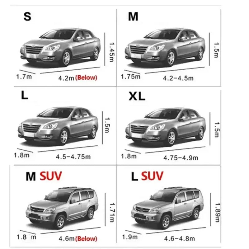 Bâche Voiture Intégrale Imperméable Anti-UV 4 Tailles S à XL