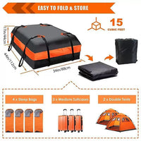 Sac de Toit de Voiture en Tissu Oxford Imperméable 112 x 88 x 44 cm pour SUV, Camion et Remorque