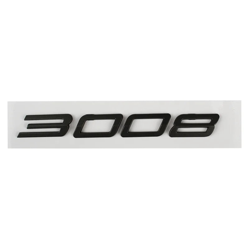 Logo Peugeot 2008, 3008, 4008 et 5008 en ABS 3D, Emblème Chiffres de Coffre 2023-2025, Noir Brillant, Gris Foncé ou Chrome