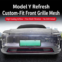 Filet de Grille Inférieure Avant Tesla Model Y Highland 2024 Anti-Insectes Noir Mat, Monobloc ou en Deux Parties