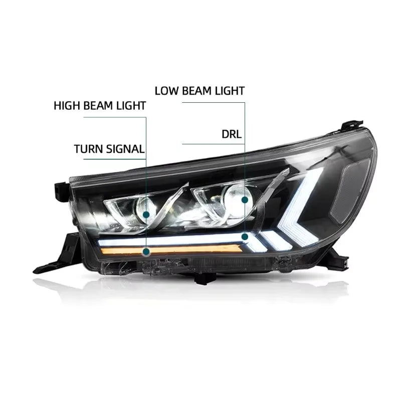 Phares LED Toyota Hilux Revo Rocco AN120 2015-2020 Clignotants Séquentiels Feux de Jour