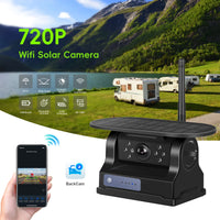 Caméra de Recul Sans Fil à Charge Solaire Podofo 720P WiFi avec Vision Nocturne IP67 Magnétique pour Camping-Car, Voiture et Pick-up
