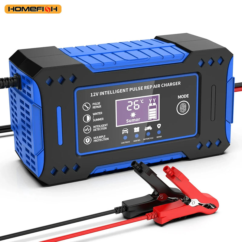 Chargeur de Batterie Voiture 12V 6A Intelligent à Impulsions