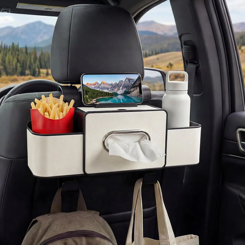 4-in-1-Rücksitz-Organizer fürs Auto mit Taschentuchhalter, Becherhalter und Haken
