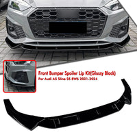 Lame Avant Audi A5 S5 8W6 2021-2024 Noir Brillant 3 Pièces
