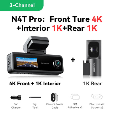 Dashcam DDPAI N4T Pro 3 Canaux 4K HDR