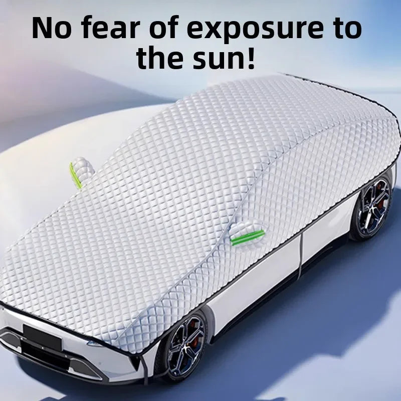 Demi-Housse Voiture Matelassée Argentée Berline SUV Monospace