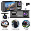 Dashcam 3 Caméras 1080P Écran IPS 2 Pouces