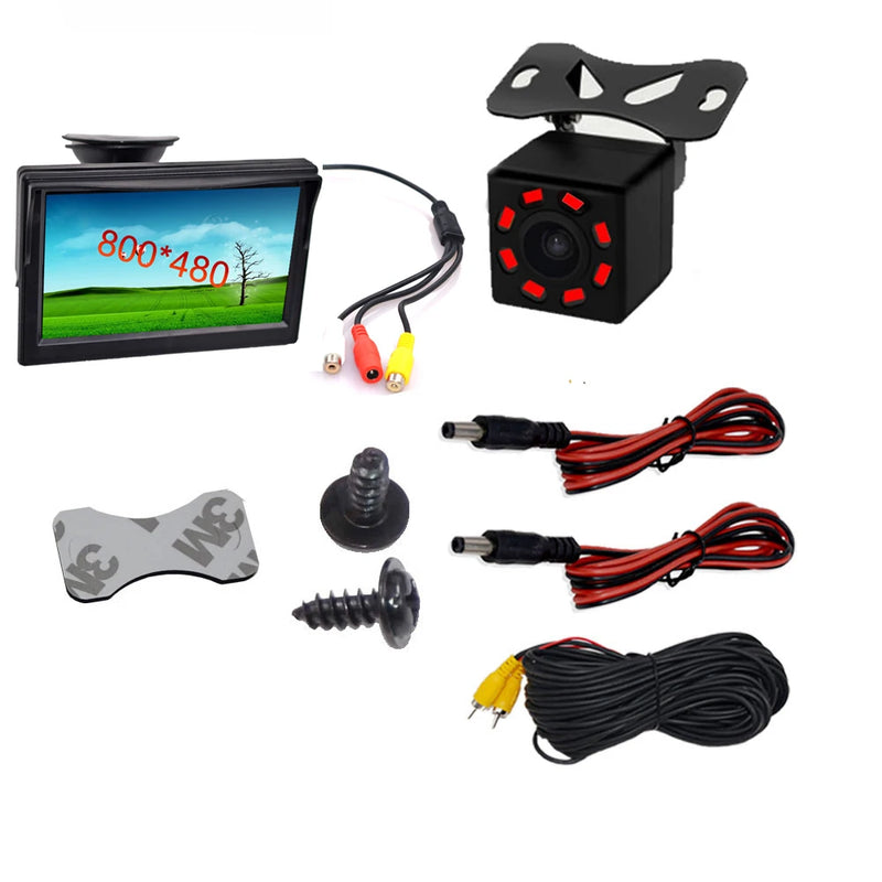 Kit Caméra de Recul avec Écran 5 Pouces 800 x 480 Pied ou Ventouse