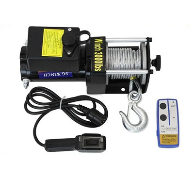 Treuil Électrique 3000 lbs 12V 24V Câble Acier
