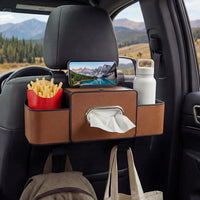 4-in-1-Rücksitz-Organizer fürs Auto mit Taschentuchhalter, Becherhalter und Haken