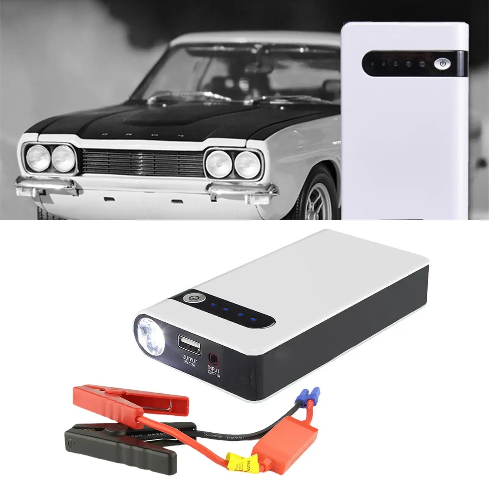 Booster de Batterie Voiture 8000 mAh 400A avec Lampe LED