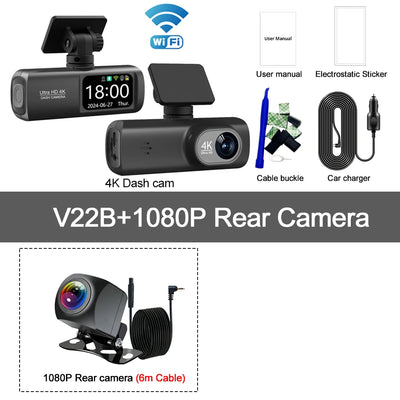 Dashcam Kocam V21 4K GPS Wi-Fi Double Objectif