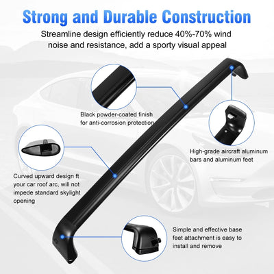 Barres de Toit Tesla Model 3 2017-2023 Noir Mat