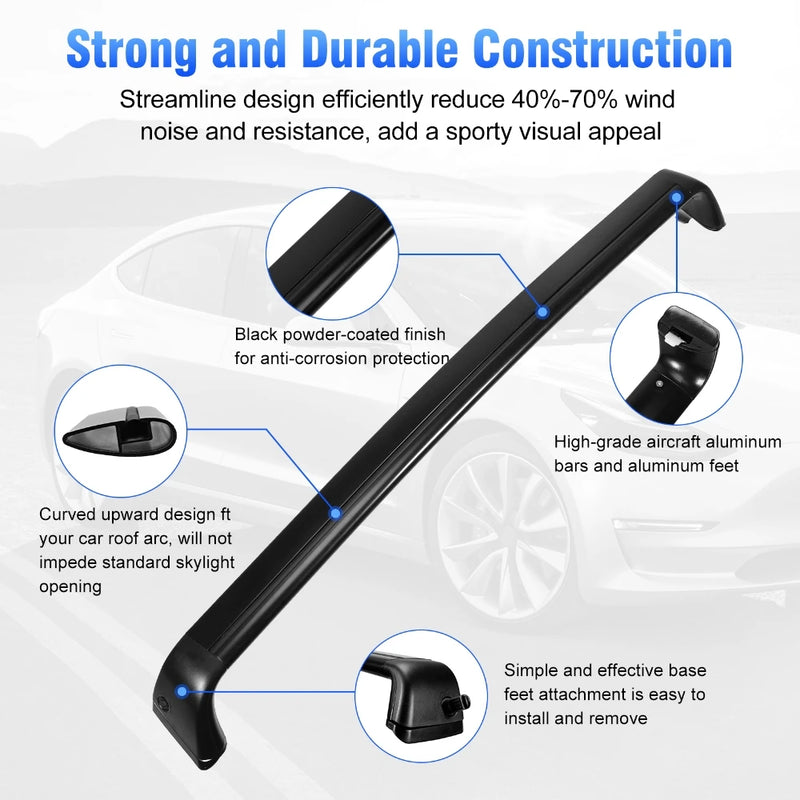 Barres de Toit Tesla Model 3 2017-2023 Noir Mat