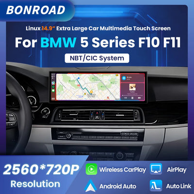 Autoradio CarPlay BMW Série 5 F10 F11 Écran 14.9 Pouces