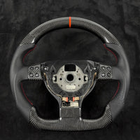 Volant Carbone Volkswagen Golf 5 GTI R32 (1K) 2003-2009 Plat en Bas Cuir Perforé
