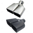 Embout d'Échappement Double Sortie Carrée Inox 58 mm
