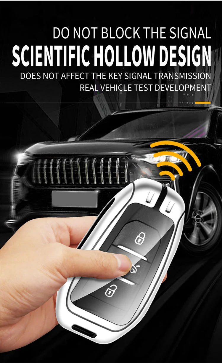Coque de Clé Peugeot GT Line 3 Touches Alliage de Zinc Suédine