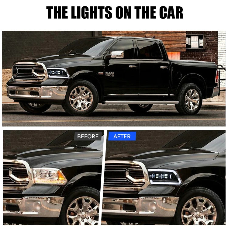 Phares LED Dodge RAM 1500 2500 3500 2009-2018 Séquentiel