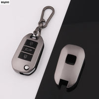 Étui de Protection Clé Peugeot 208 308 3008 5008 Citroën C3 C4 Gris Anthracite Clé à Rabat