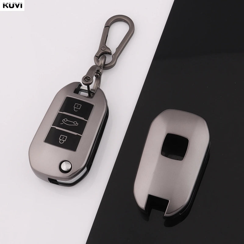 Étui de Protection Clé Peugeot 208 308 3008 5008 Citroën C3 C4 Gris Anthracite Clé à Rabat
