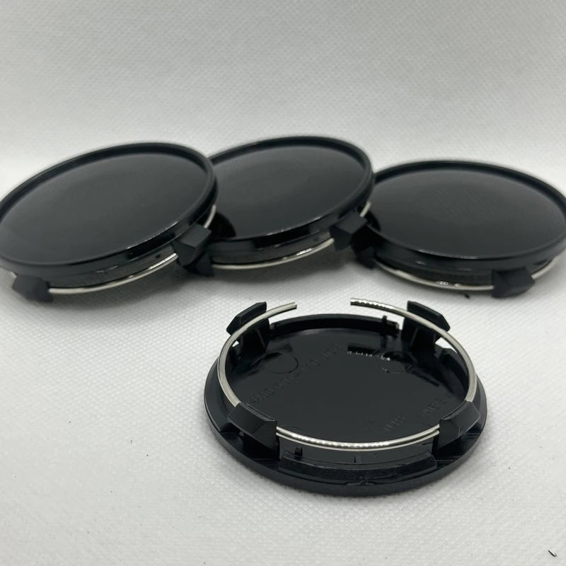 Cache-Moyeux Universels Vierges 61 mm Chromé ou Noir Lot de 4