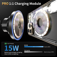 Support Téléphone Chargeur Induction Magnétique 15W Lumineux 2 Fixations