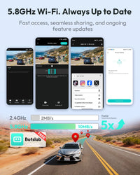 Dashcam Botslab Plus 4K HDR Avant et Arrière avec GPS, Wi-Fi 5 GHz et Capteur SONY STARVIS 2 Vision Nocturne