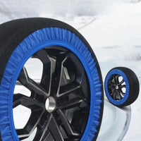 Chaussettes à Neige Voiture Textile Bleues Paire Tailles XS à XXL