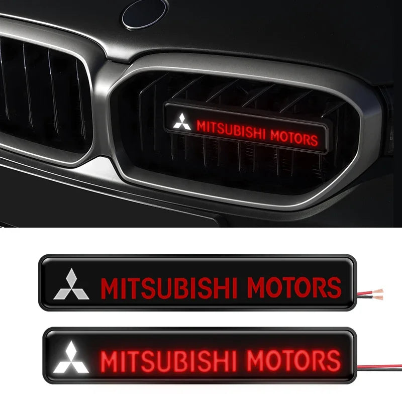 Emblème de Calandre Mitsubishi Motors Lumineux LED Logo Rouge pour ASX Lancer Pajero Outlander L200 Eclipse Delica