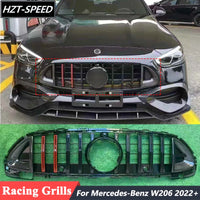 Calandre Racing Fibre de Carbone Mercedes Classe C W206 2022+ Barres Rouges