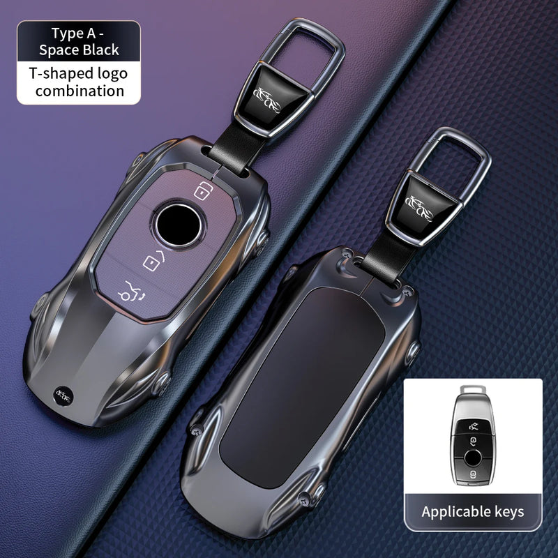 Coque de Protection Clé Mercedes Classe A B C E S W204 W205 W210 W212 W213 W176 W463 GLC GLB GLE AMG Alliage de Zinc Style Supercar