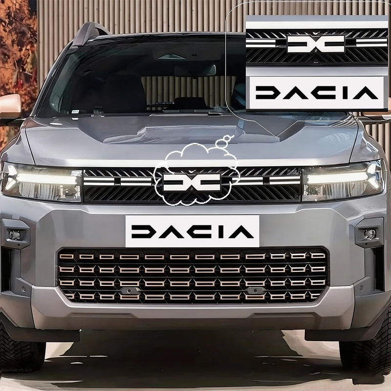Logo Dacia Blanc 3D en ABS pour Calandre Avant, Emblème Nouveau Logo Duster, Sandero, Stepway, Jogger et Spring