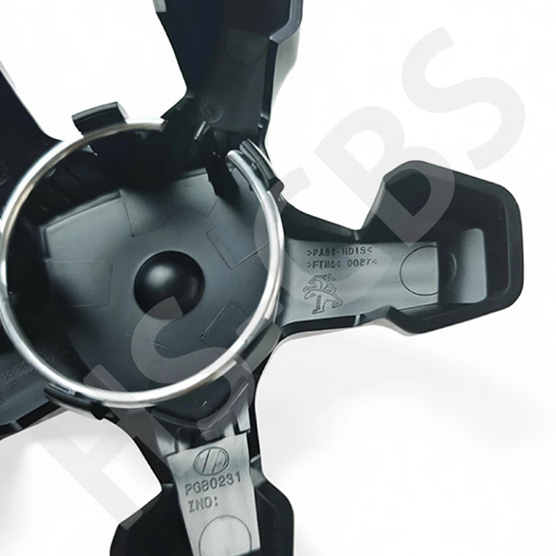 Cache-Moyeux Peugeot 5 Branches 3D, Noir, pour 3008, 4008, 5008, Références 98366785XK et YL022040XK