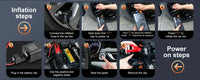 Booster de Batterie Voiture 2500A 4 en 1 Compresseur 150 PSI