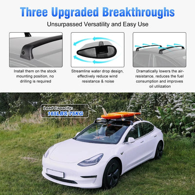 Barres de Toit Tesla Model 3 2017-2023 Noir Mat