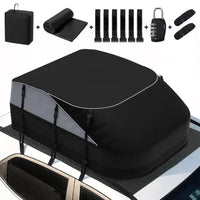 Sac de Toit Voiture 595 L Étanche 21 Pieds Cubes avec 6 Sangles et Fond Antidérapant