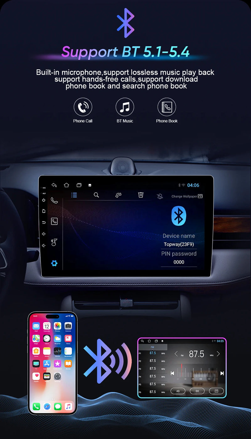 Autoradio Android Dodge Charger 2011-2014 Écran QLED 9 pouces CarPlay GPS Navigation