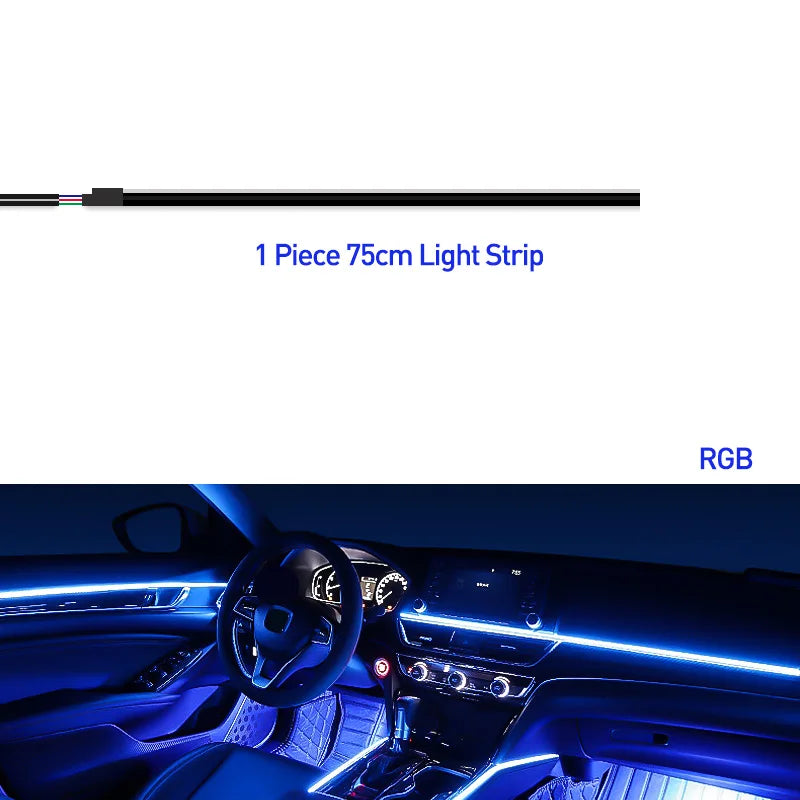 Bandes Acryliques Éclairage d'Ambiance RGB Voiture 110 cm