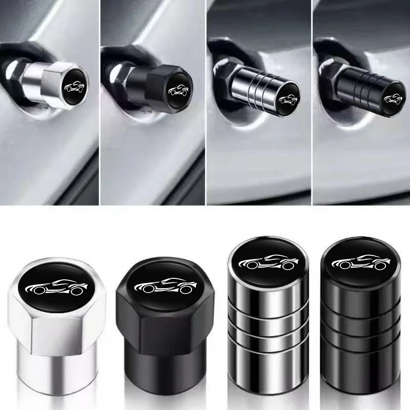 Bouchons de Valve Pneu Porsche Boxster Cayenne Panamera Macan Cayman 911 Lot de 4 en Métal Logo Voiture de Sport